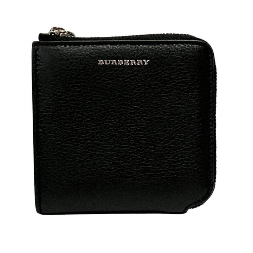 Burberry Leather Round Zip Wallet with Coin Purse, Black, for Men and Women